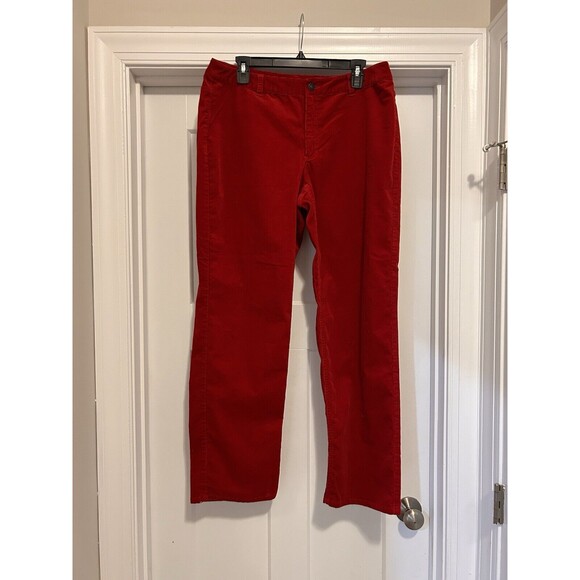 Liz Claiborne Audra Style Red Corduroy Pants Classic Fit Straight Leg Size 14 - Picture 1 of 4